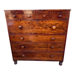 Antique Regency Flame Mahogany Secretaire Desk , 19th Century