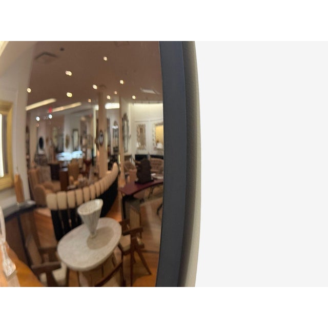 2020s Contemporary, Convex Glass, Brass, Silver Space Age Wall Mirror For Sale - Image 5 of 7