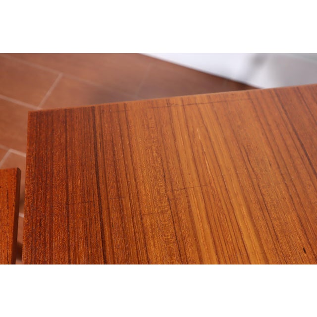 1960s Vintage Danish Teak Nesting Side Table Set of 3 Made in Denmark Mid Century Modern Retro End 50's 60's For Sale - Image 5 of 10