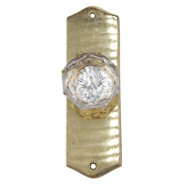 Mid 20th Century Modern Faceted Glass Dummy Door Knob Set For Sale - Image 5 of 6