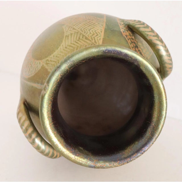 Italian Hand Painted Glazed Ceramic Vase by Riccardo Gatti, 1950s For Sale - Image 14 of 18