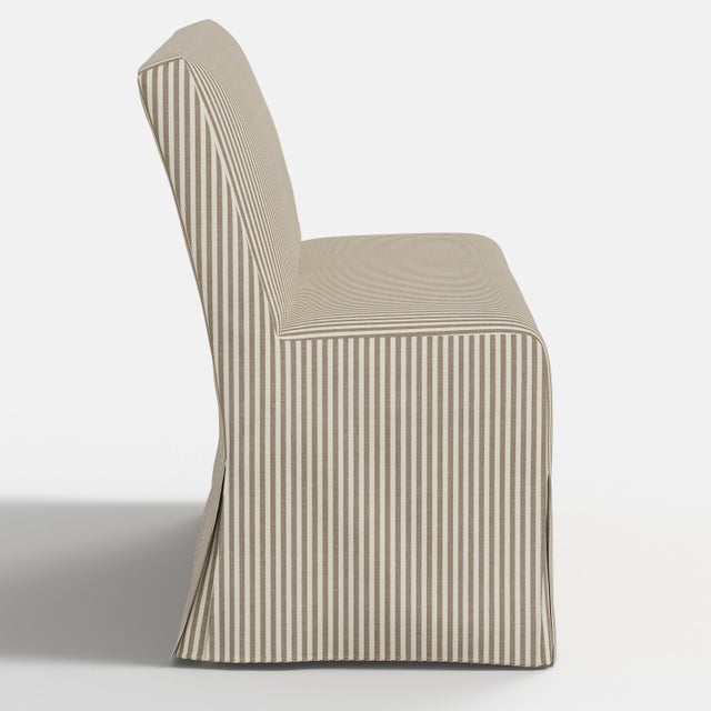 Slipcover for Stoffer Home x Cloth & Company for Lindy Slipcover Dining Banquette in Jane Stripe Burlap For Sale In Chicago - Image 6 of 7