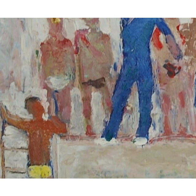 1970s Soviet Swimming Oil Painting, Socialist Realism, Ukrainian Art 35-34 For Sale - Image 4 of 6