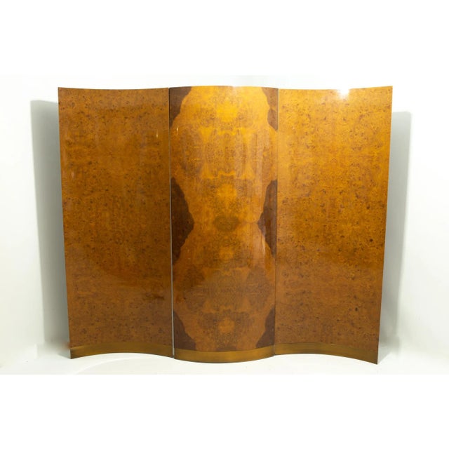 Milo Baughman Style Mid Century Burlwood Room Divider For Sale - Image 11 of 11