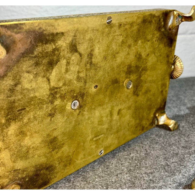Antique Embossed Brass Double Inkwell For Sale - Image 11 of 11
