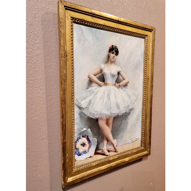 Leon François Comerre -Portrait of a Ballerina W/ White Tutu- Oil Painting For Sale - Image 10 of 11