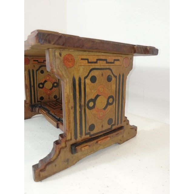 Mid-Century Modern Model of Inlaid Wooden Table, Italy, 1920s For Sale - Image 3 of 12