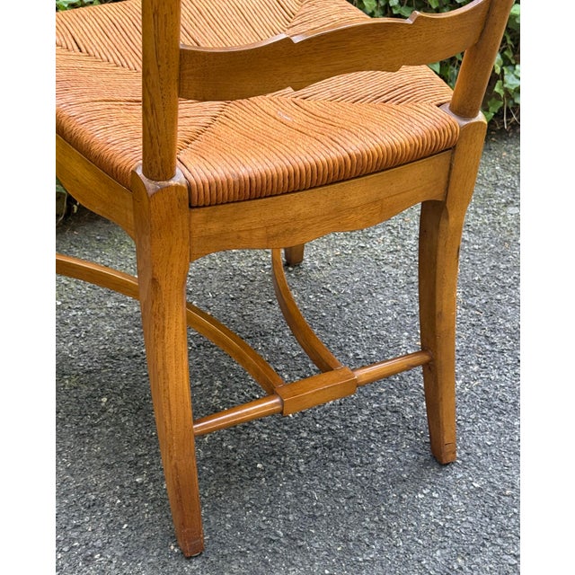 Vintage Country French Dining Ladderback Chairs Crafted- Set of 4 For Sale - Image 9 of 12