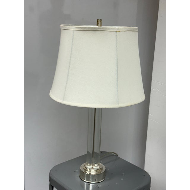 Restoration Hardware Restoration Hardware Glass Column Table Lamp For Sale - Image 4 of 12