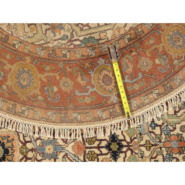 Pasargad DC Fine Hand Knotted Persian Heriz Design Round Rug For Sale - Image 4 of 6