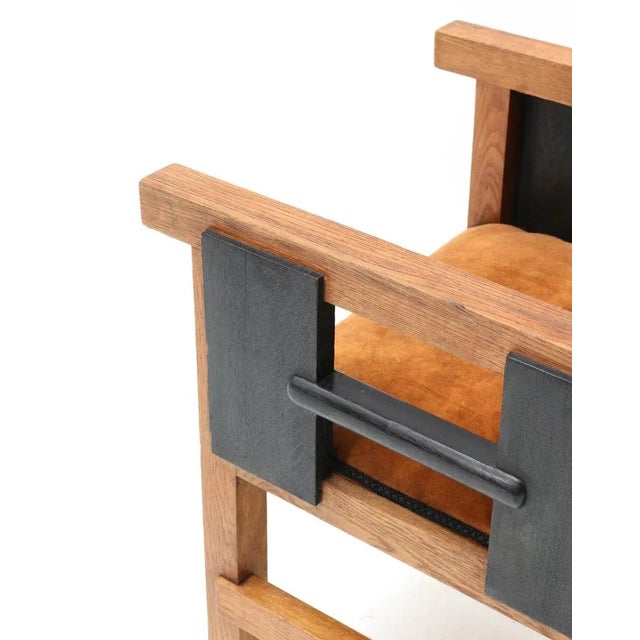 Art Deco Hague School Oak Armchair by Jacques Grubben, 1930s For Sale - Image 9 of 11