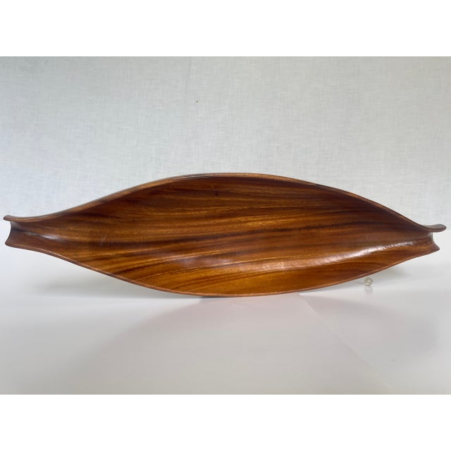 Wood 1960's Sculptural Monkey Pod Wood Serving Tray / Centrepiece Set - Set of 4 For Sale - Image 7 of 11