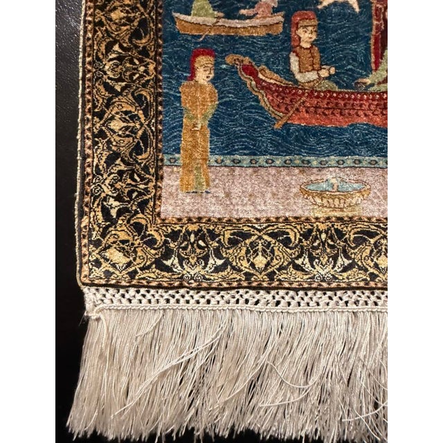 Vintage Hereke Cinar Rug in Silk, 1980s For Sale - Image 4 of 6