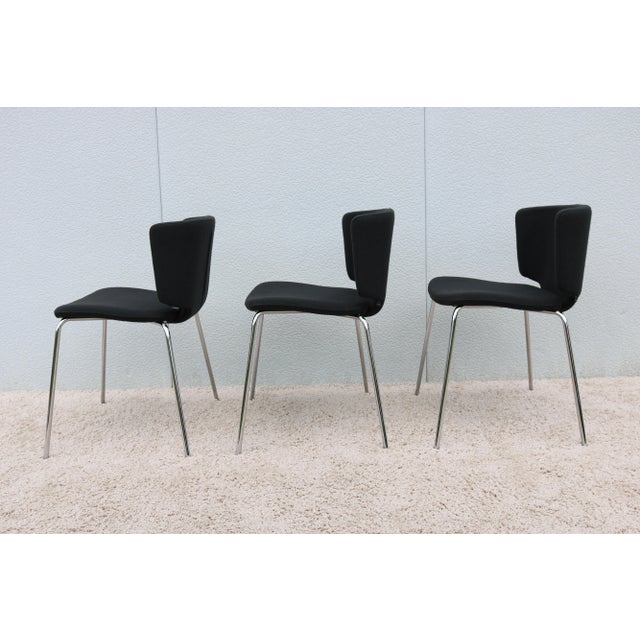 Black Modern Spain Mark Krusin for Coalesse Wrapp Stackable Black Guest Chair For Sale - Image 8 of 13