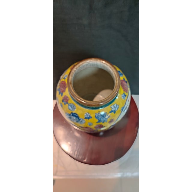 Chinese Ceramic Pot Qing Dynasty Kangxi Marked Yellow Ground Doucai Porcelain Jar Hand Painted Cloud and Dragon Pattern For Sale In Seattle - Image 6 of 11