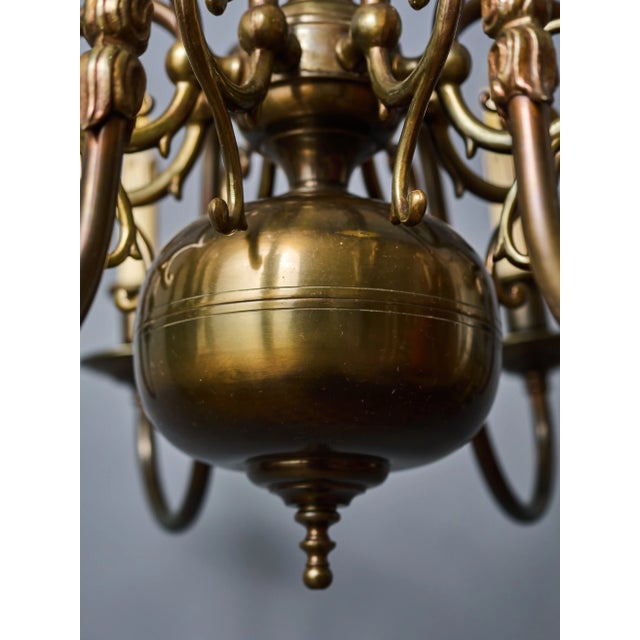 Flemish Brass 8-Armed Chandelier For Sale - Image 6 of 9