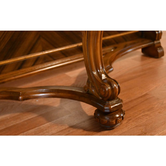 1890s Antique Victorian Rosewood & Oak Console Table and Mirror Set For Sale - Image 10 of 18