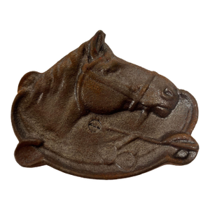 French Equestrian Horse Head Vide-Poche Ashtray Cast Iron Circa 1940s
