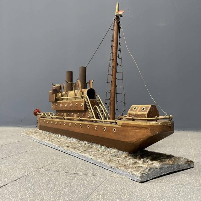 Large Folk Art Steam Ship, 1920s For Sale - Image 11 of 18