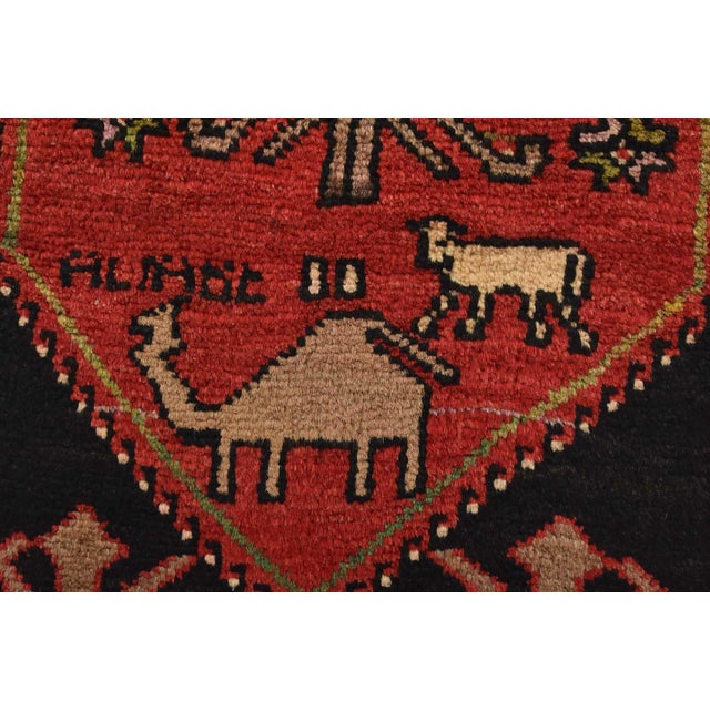 Malatya Rug 1’8” X 3’7” Red Wool Vintage Tribal Hand-Knotted Oriental Carpet For Sale In Philadelphia - Image 6 of 9