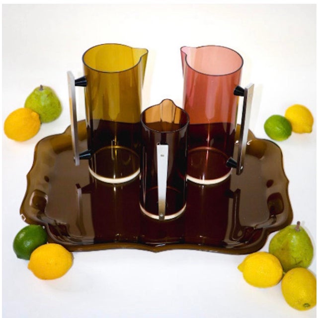 1970s Spisani for Svenskt Tenn Barockbrickan Brown Acrylic Tray For Sale - Image 10 of 10