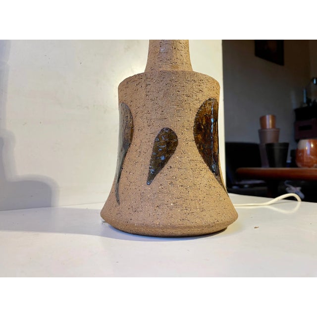 1970s Scandinavian Modern Stoneware Table Lamp by Eigil Henriksen, 1970s For Sale - Image 5 of 11