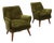 Vintage Green Lounge Chairs, 1950s For Sale