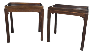 Chippendale Mahogany Lamp Tables, 1920, Set of 2