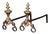 Antique Dutch Brass and Wrought Andirons, 1750, Set of 2 For Sale