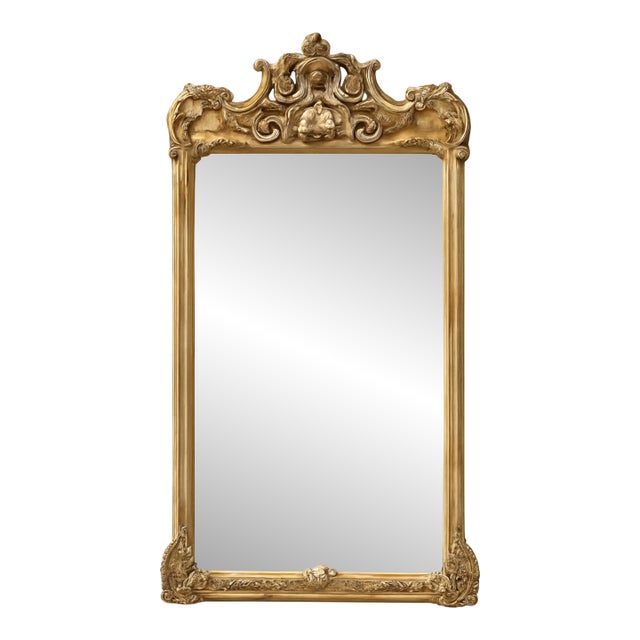 Vintage LaBarge Rococo Style Gold Frame Mirror For Sale