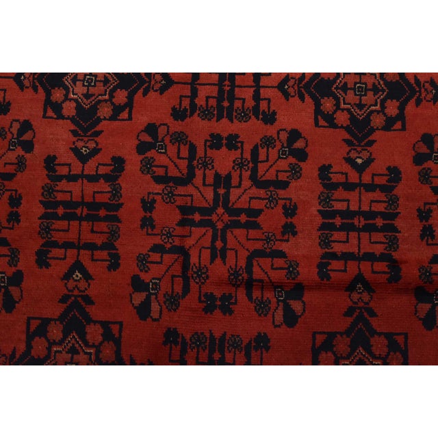 Turkmen Rug 10′ X 12’9” Red Wool Traditional Hand-Knotted Oriental Carpet For Sale - Image 10 of 14