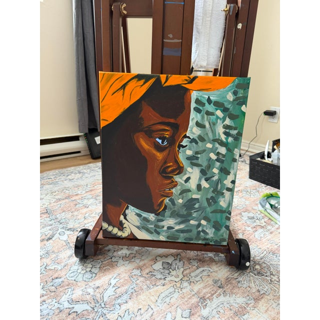 Portraiture Crown and Corals, Acrylic Painting on Canvas, Emmanuel Akolo (2025) For Sale - Image 3 of 4