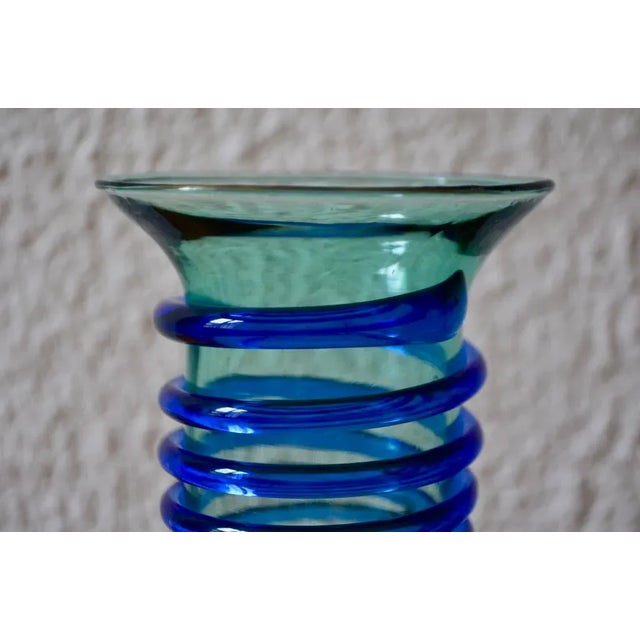 Blue Murano Glass Spiral Vase, 1970s For Sale - Image 8 of 11