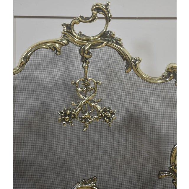 Ornate Brass Fire Screen, 1890s For Sale - Image 6 of 7