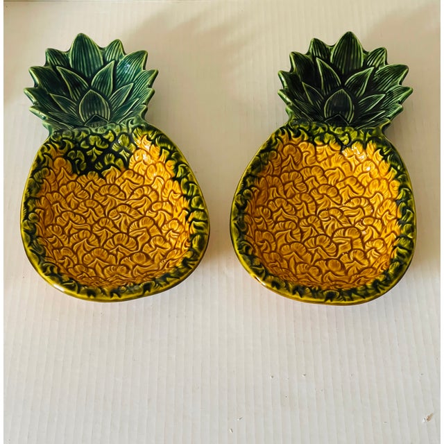 Coastal Mid 20 Th C Tropical Coastal Pineapple Majolica Dishes For Sale - Image 3 of 5