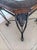 Metal 1980s Glass Top End Table With Leaf Etched Trim on Dark Metal Legs For Sale - Image 7 of 7