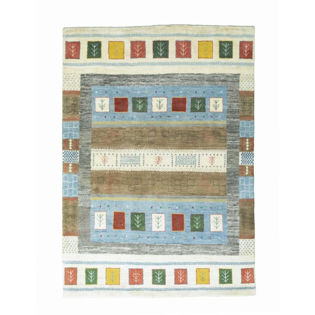 Hand-Knotted Gabbeh Nomadic Rug For Sale - Image 11 of 11