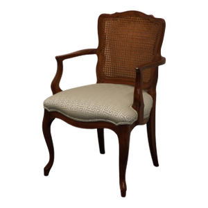 Kindel Furniture French Provincial Cane Back Dining Arm Chair