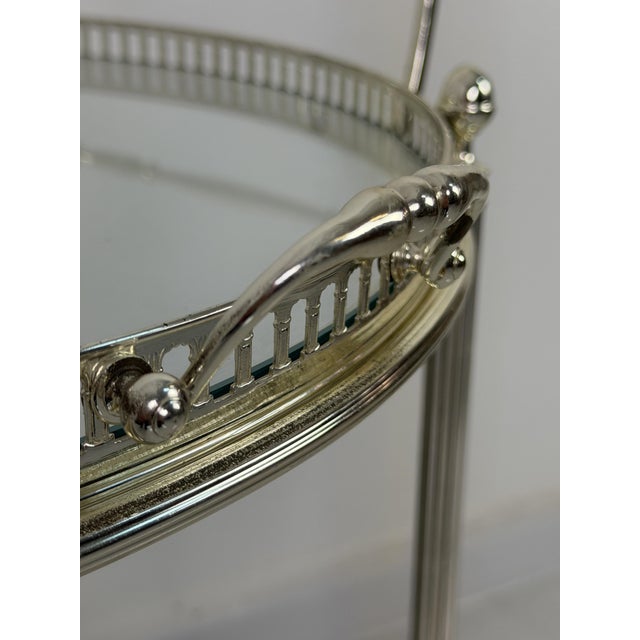 Mid-Century Circular Chrome-Plated Brass Bar Cart, 1960s For Sale - Image 4 of 12