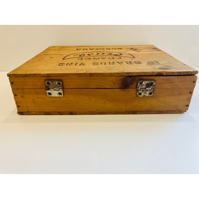 French Country 1950s Vintage Bordeaux Wine Box For Sale - Image 3 of 5