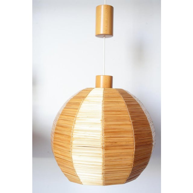 Rare pair of hand made straw shades in excellent original condition. Looks great and gives cosy light. Produced by uluv,...