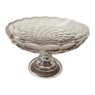 Antique Crystal Pedestal Compote/Comport Honeycomb Pattern For Sale