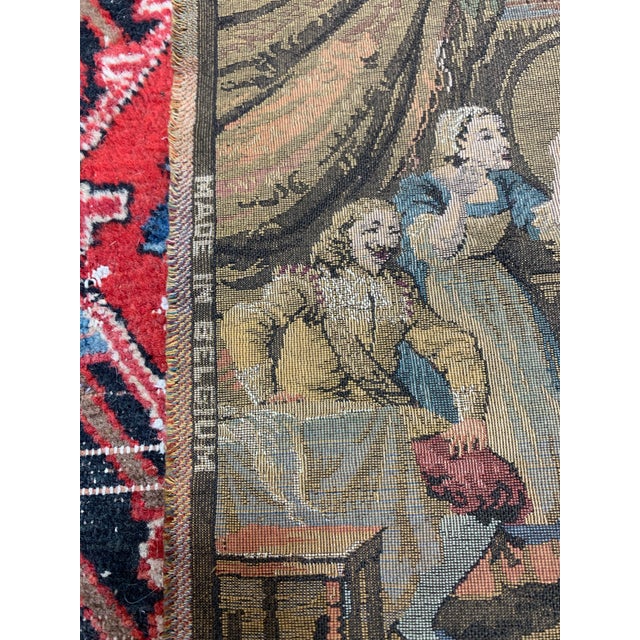 Textile Vintage Belgian Tapestry Wall Hanging – 18th Century Courtly Scene, Made in Belgium For Sale - Image 7 of 7