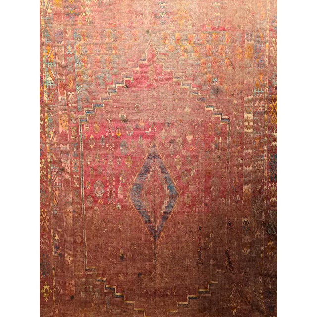 Vintage Moroccan Rug, Hand-Knotted Wool, Geometric Pattern, Soft Red & Yellow, 6’ X 14’ For Sale - Image 12 of 18