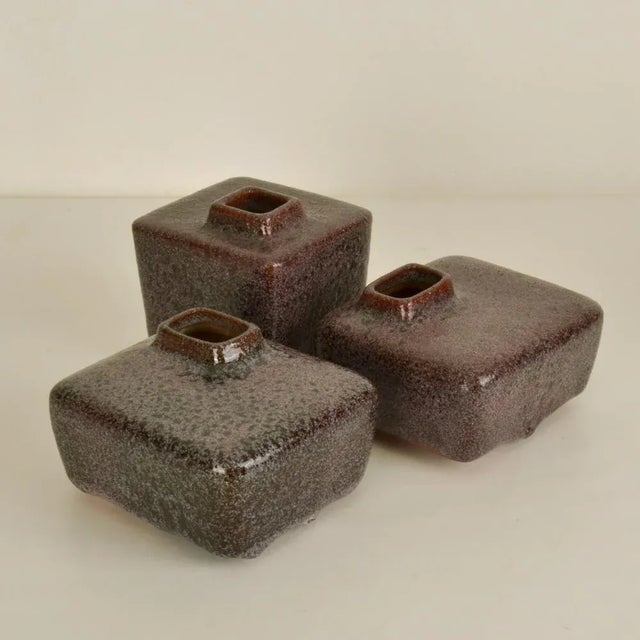 Block Vases in Purple and Turquoise Ceramic from Groeneveldt, 1960s, Set of 6 For Sale - Image 3 of 13
