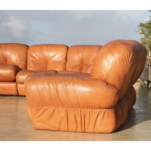 Modular Fawn Leather Sofa, Italy, 1970s, Set of 5 For Sale - Image 13 of 18