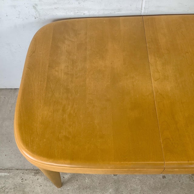 Wood Vintage Heywood-Wakefield Wheat Extension Dining Table For Sale - Image 7 of 18