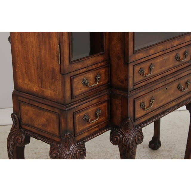 John Richard Chippendale Walnut China Cabinet Desk For Sale - Image 12 of 18