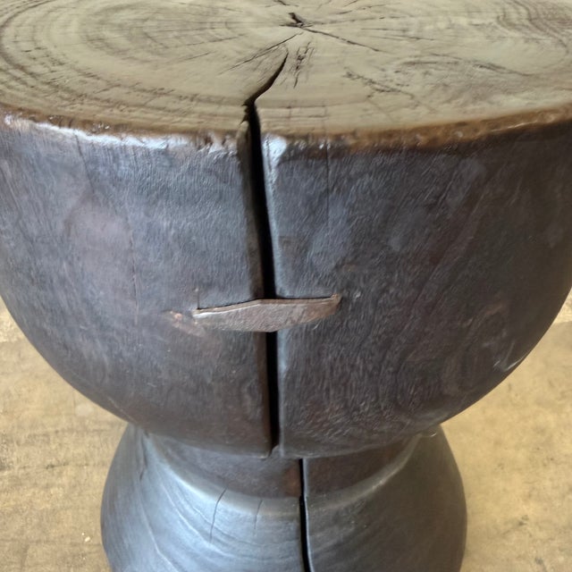 Late 20th Century Vintage Reclaimed Walnut Side Table For Sale - Image 5 of 5
