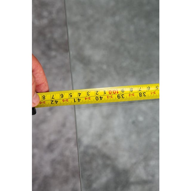 Mid Century Modern Coffee Table Square Large Brass Gold Glass 80s Vintage MCM For Sale - Image 12 of 12